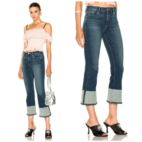 FRAME Denim Le Crop Mini Boot Reverse Overlock Cuff - Picture 8 of 8